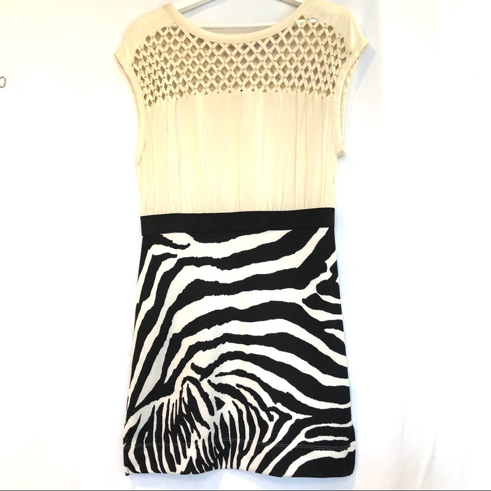 Free People Off White Top and Zebra Bottom Dress